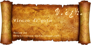 Vincze Ágota névjegykártya